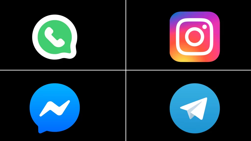 Diferentes plataformas de mensajería